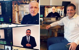 Collage aus dem Studio: Zuspielfilm für den DEHOGA-Gastgebertag 2023 mit Landesgeschäftsführer Dr. Thomas Geppert