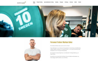 Startseite der neuen Website von Personal Trainer Markus Hainz mit Trainingsszene und Porträt