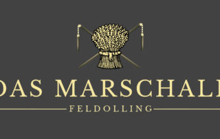 Logo der Gaststätte „Das Marschall“ in Feldolling mit goldenem Ährenbündel