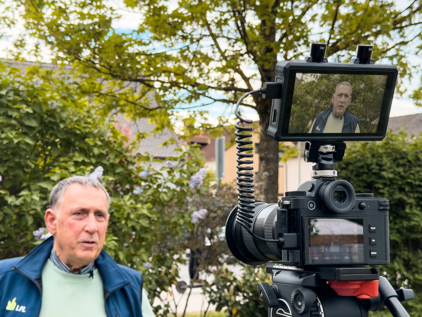 Dr. Klaus Fleißner von der LfL vor der Kamera