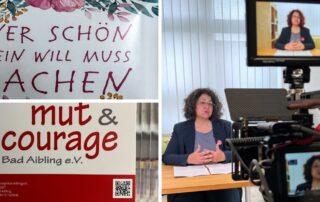 Collage vom Abschlussdreh der RESPEKT!Tour 2022 bei Irene Durukan vom Verein Mut & Courage Bad Aibling