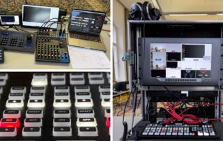 Streaming-Technik im Flightcase mit Bildmischer und Kamerasteuerung – Live-Übertragung der Ratssitzung aus dem Kultusministerium