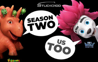 Messegrafik „Season Two – Us Too“ von Studio 100 mit Comicfiguren – Teaser-Animationen für die MIPCOM