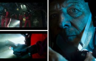 Collage aus dem Kurzfilm „Mine 44“ mit Ralf Moeller im Bergwerk – Color Grading