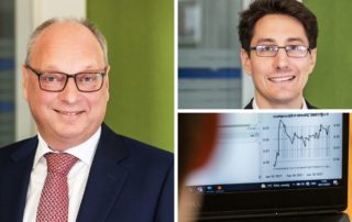 Porträts zweier Mitarbeiter und ein Kurschart – Videoserie für MFI Asset Management und Bayerische Vermögen