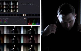 DaVinci Resolve mit Moodboard und dunklem Porträt – Color Grading für den Songtrailer „Sisyphus“ von Phönix