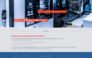 Startseite der neuen Website der Völkl GmbH mit Drehmaschine und „Dreh-Fräsbearbeitung“
