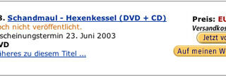 DVD „Hexenkessel“ auf Platz 28