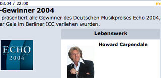 Echo-Award für Howard Carpendale