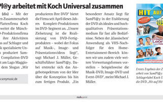 Feature im MW Sonderheft „musikdvd“