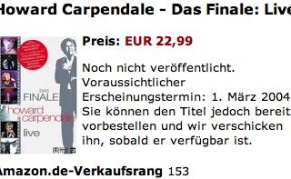 Howard Carpendale in den Amazon-Charts