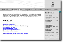 Planetarium Hamburg ist online